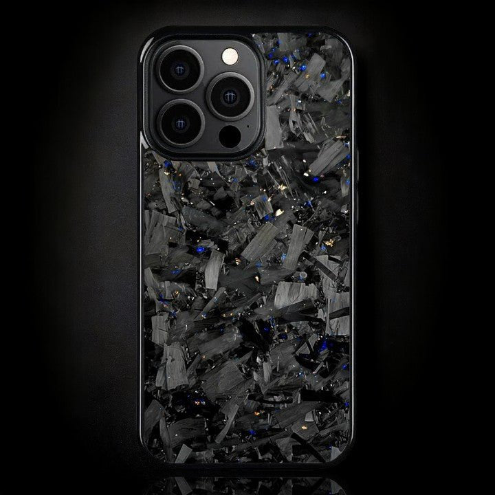 BOLD FORGED Carbon Fiber iPhone Case - BLUE x GOLD iPhone 16 Pro Max / Without MagSafe / Free Tempered Screen Protector