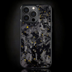 BOLD FORGED Carbon Fiber iPhone Case - Gold iPhone 16 Pro Max / Without MagSafe / Free Tempered Screen Protector Phone