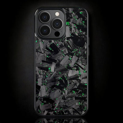 BOLD FORGED Carbon Fiber iPhone Case - Green iPhone 16 Pro Max / Without MagSafe / Free Tempered Screen Protector Phone