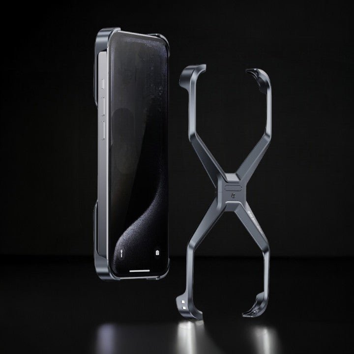 ExoSkeleton V1 iPhone Case iPhone 15 Pro Max / Dark Grey / Free Tempered Screen Protector Metal Case