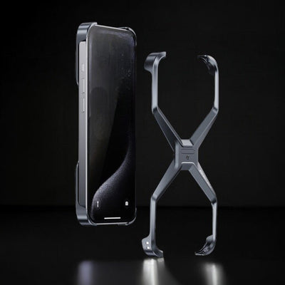 ExoSkeleton V1 iPhone Case iPhone 15 Pro Max / Dark Grey / Free Tempered Screen Protector Metal Case
