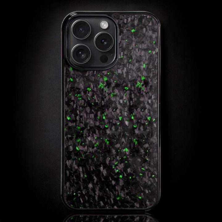 FORGED Carbon Fiber iPhone Case - Green Forged iPhone 16 Pro Max / Without MagSafe / Free Tempered Screen Protector