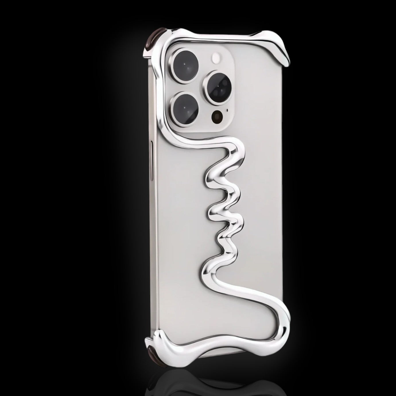 Serpent Exoskeletal iPhone Case - Siver Metal Case