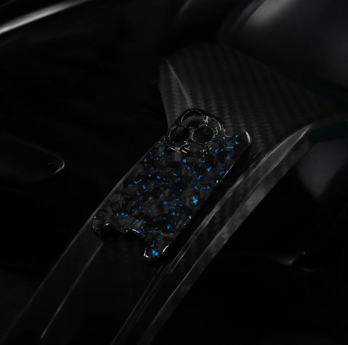 Skeletal Blue Forged Carbon iPhone Case Phone Holders & Mounts